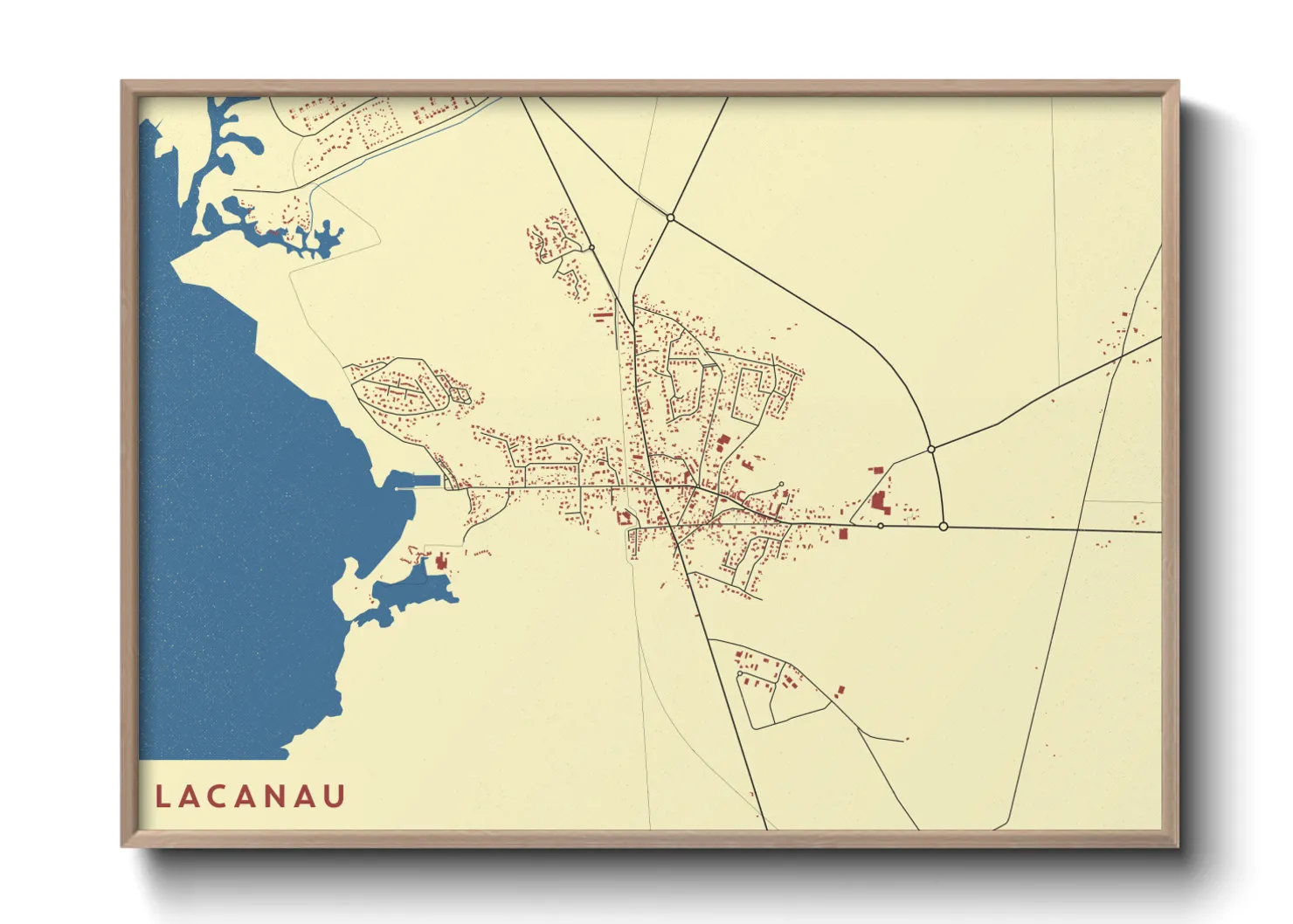 Une affiche de carte sur Lacanau