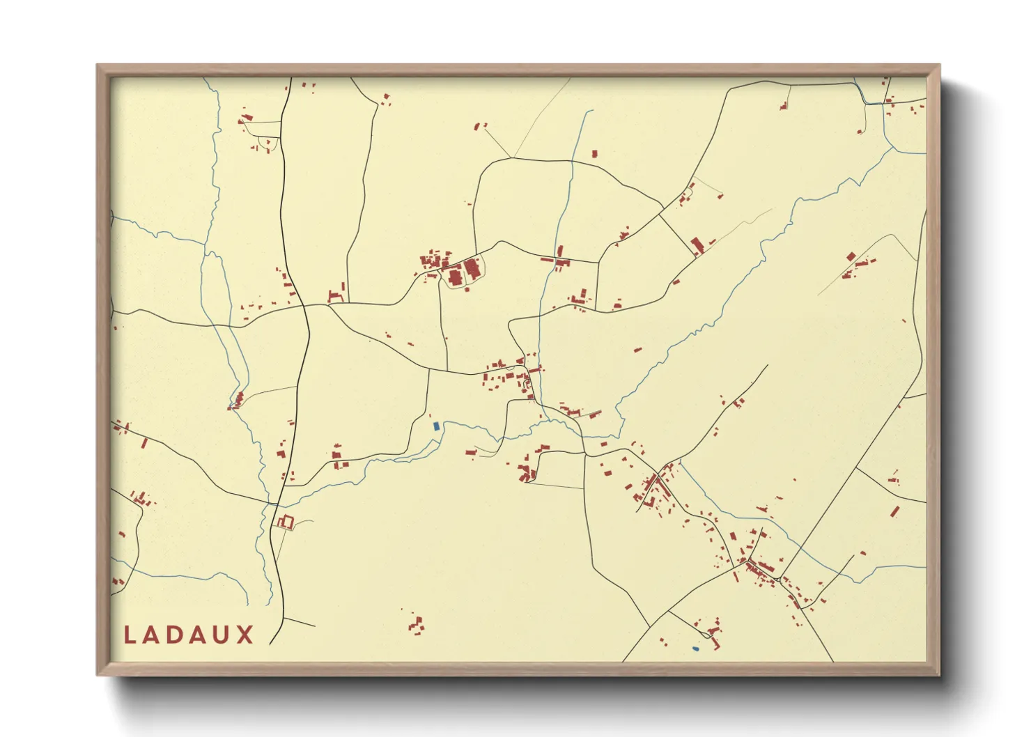 Une affiche de carte sur Ladaux