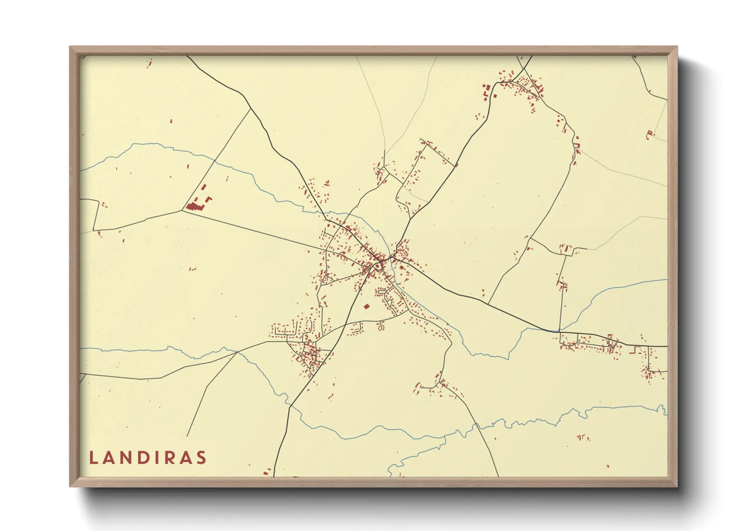 Une affiche de carte sur Landiras