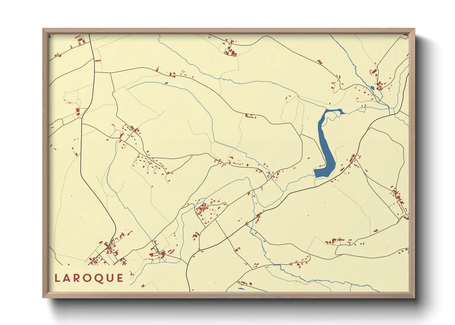 Une affiche de carte sur Laroque