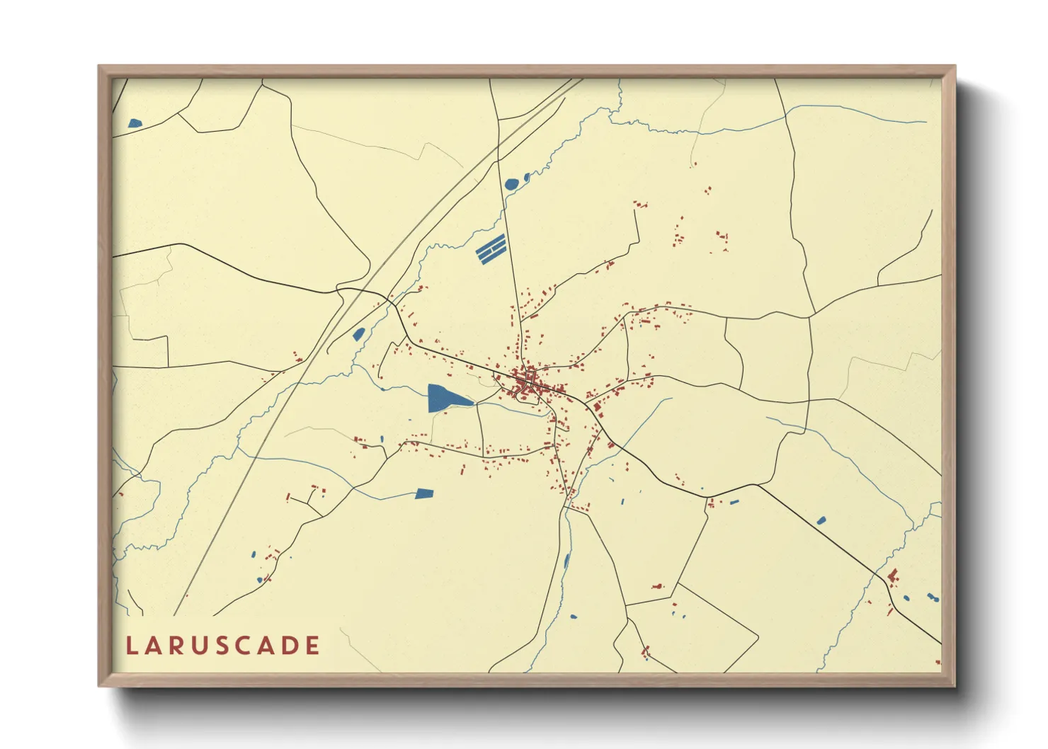 Une affiche de carte sur Laruscade
