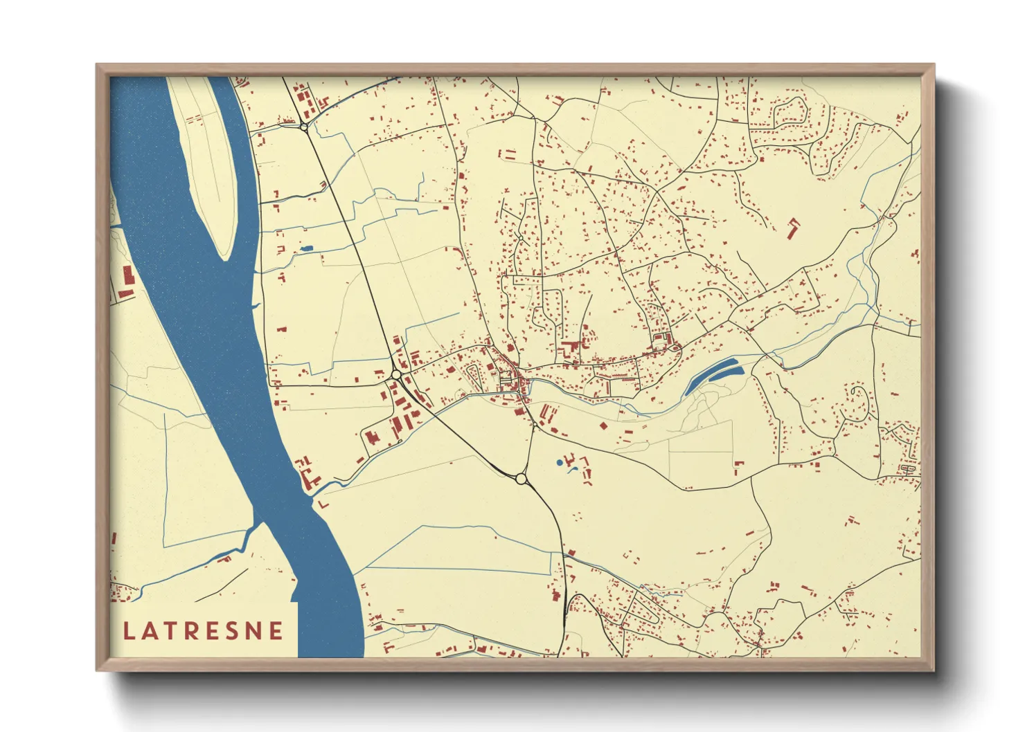 Une affiche de carte sur Latresne