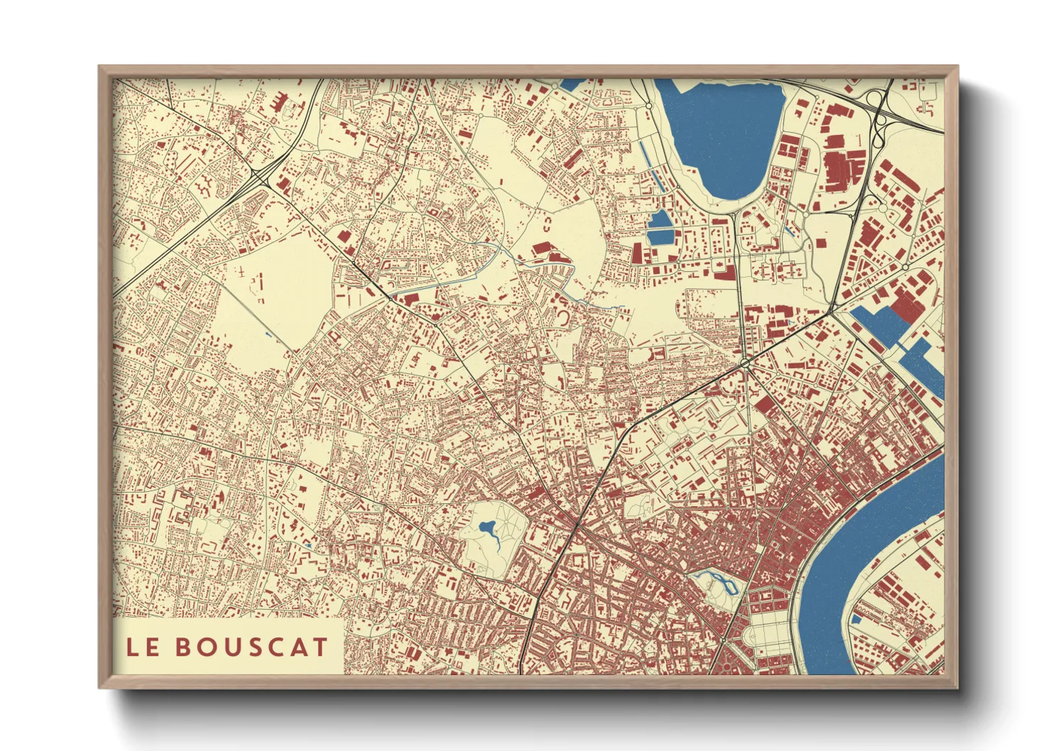 Une affiche de carte sur Le Bouscat