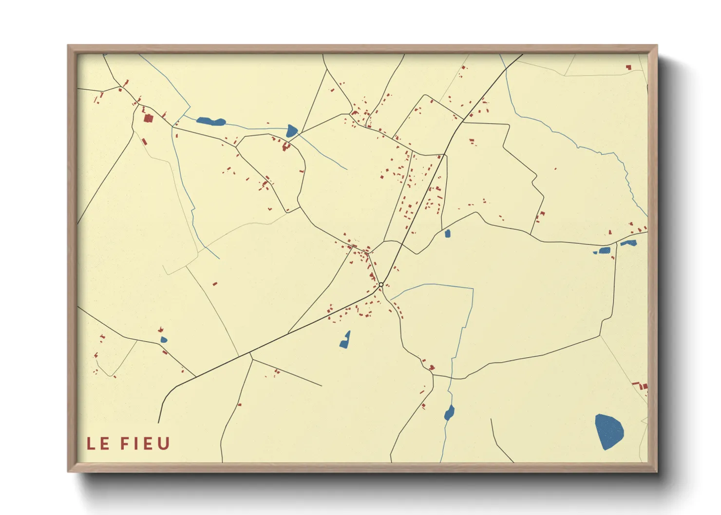 Une affiche de carte sur Le Fieu