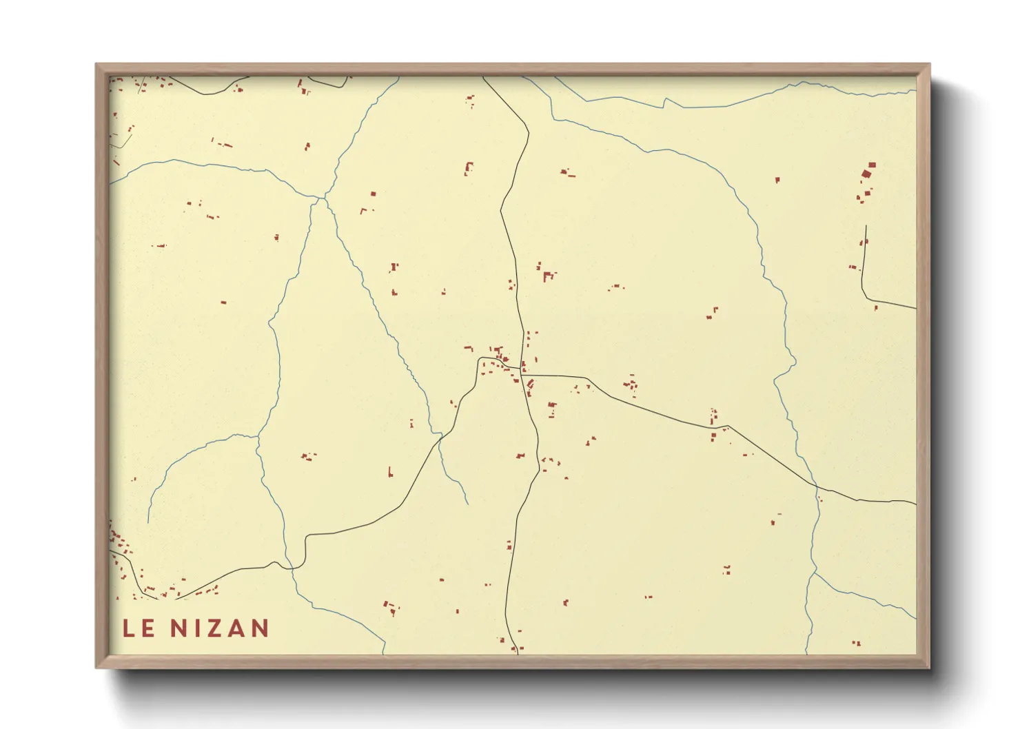 Une affiche de carte sur Le Nizan