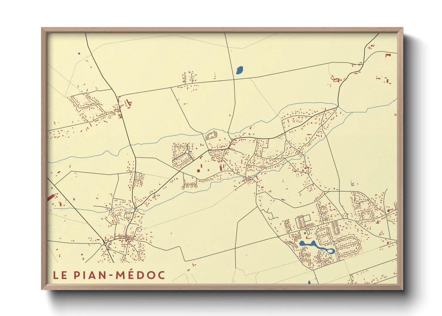 Une affiche de carte sur Le Pian-Médoc