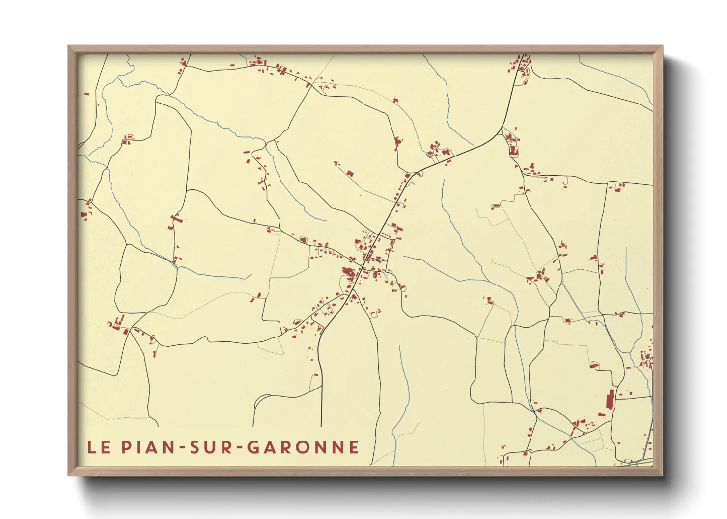 Une affiche de carte sur Le Pian-sur-Garonne