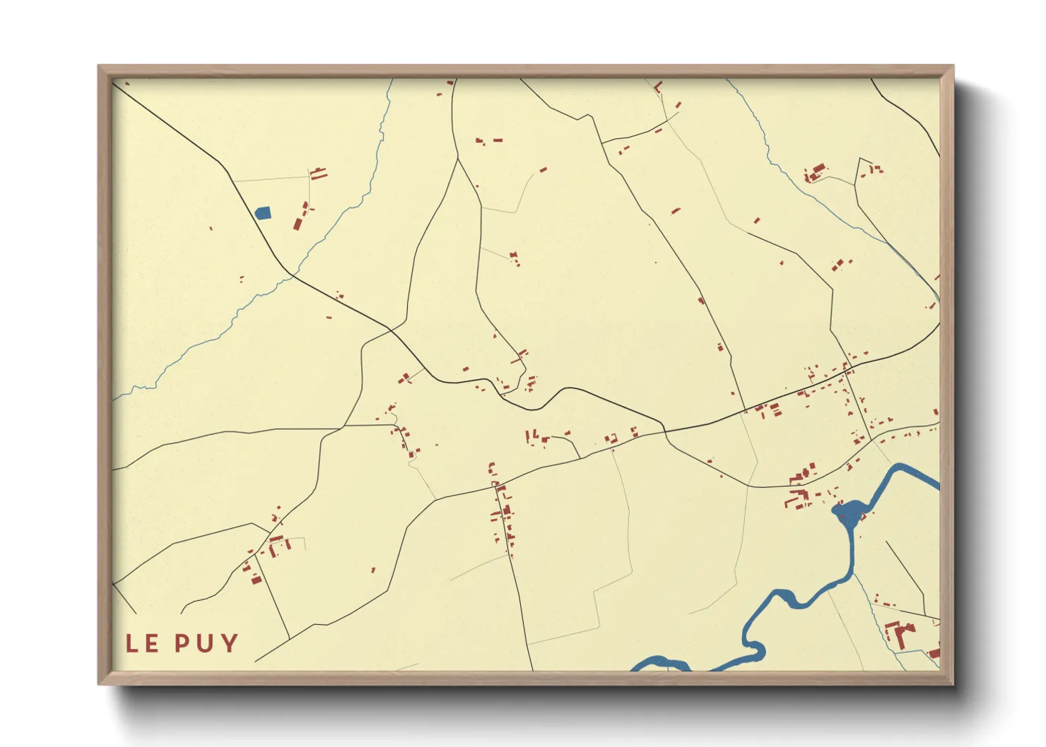Une affiche de carte sur Le Puy