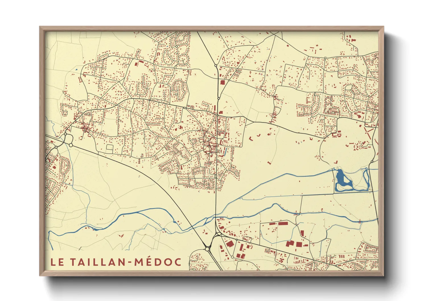 Une affiche de carte sur Le Taillan-Médoc