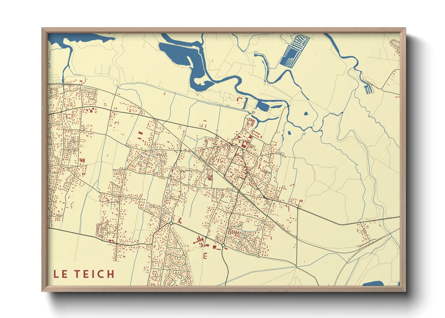 Une affiche de carte sur Le Teich