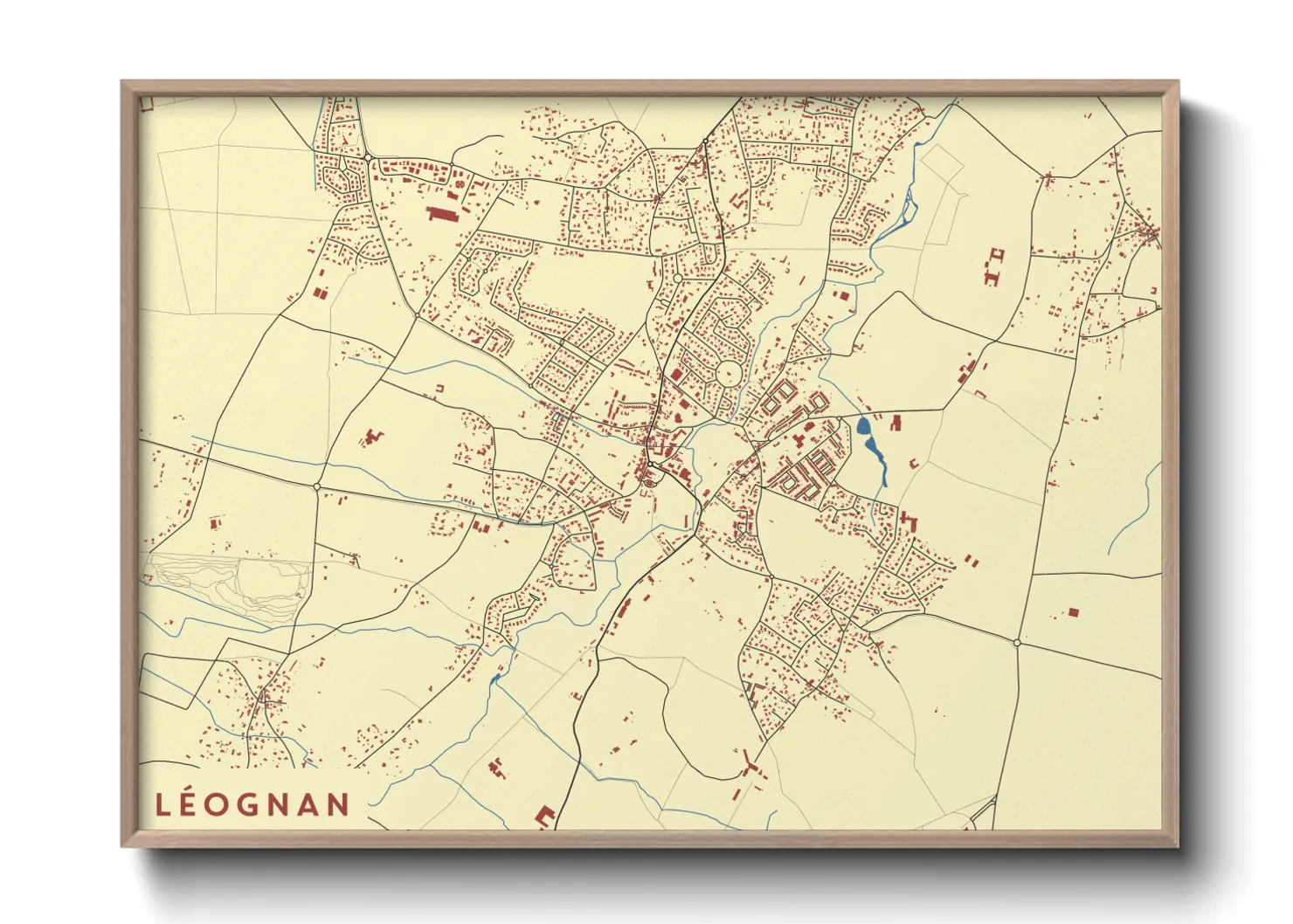 Une affiche de carte sur Léognan