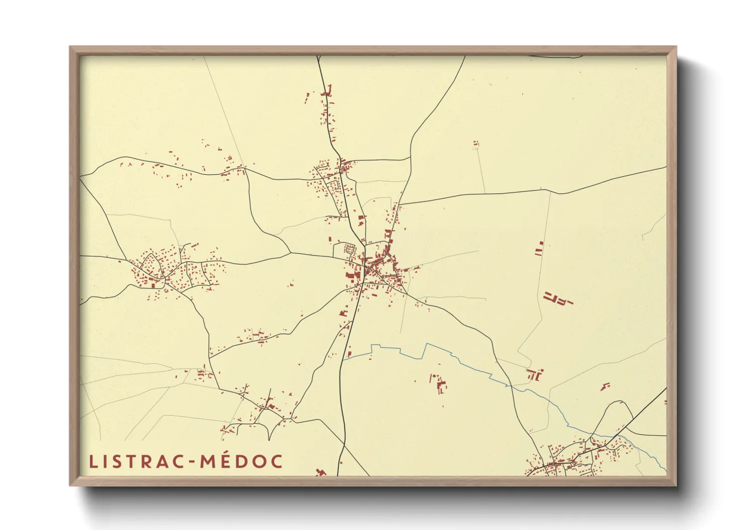 Une affiche de carte sur Listrac-Médoc