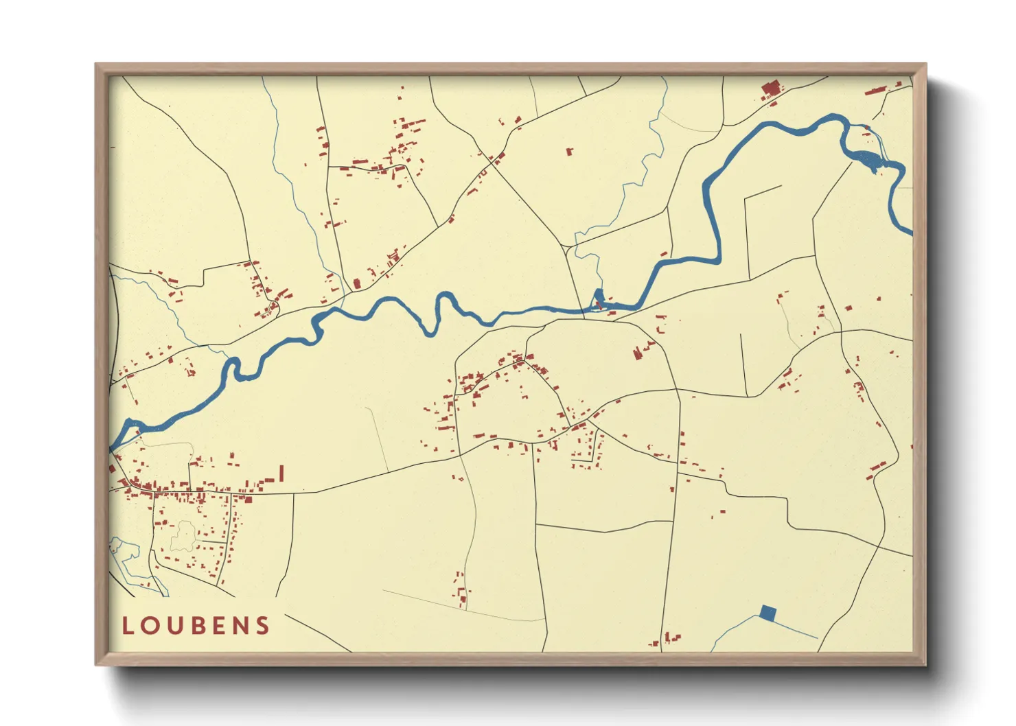 Une affiche de carte sur Loubens