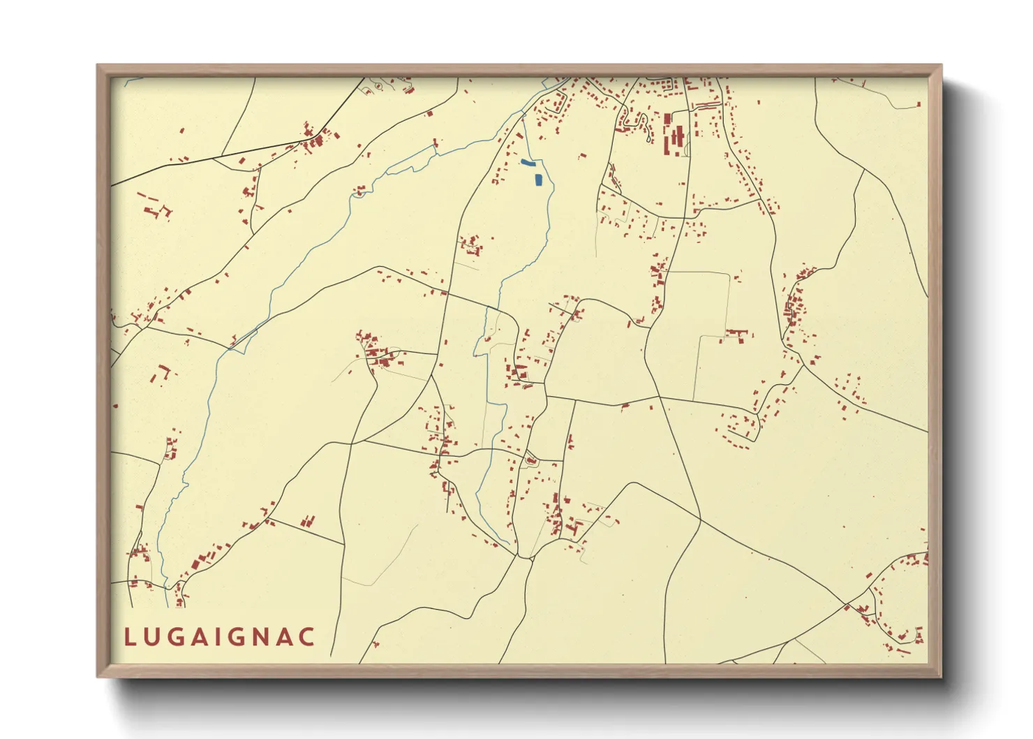 Une affiche de carte sur Lugaignac