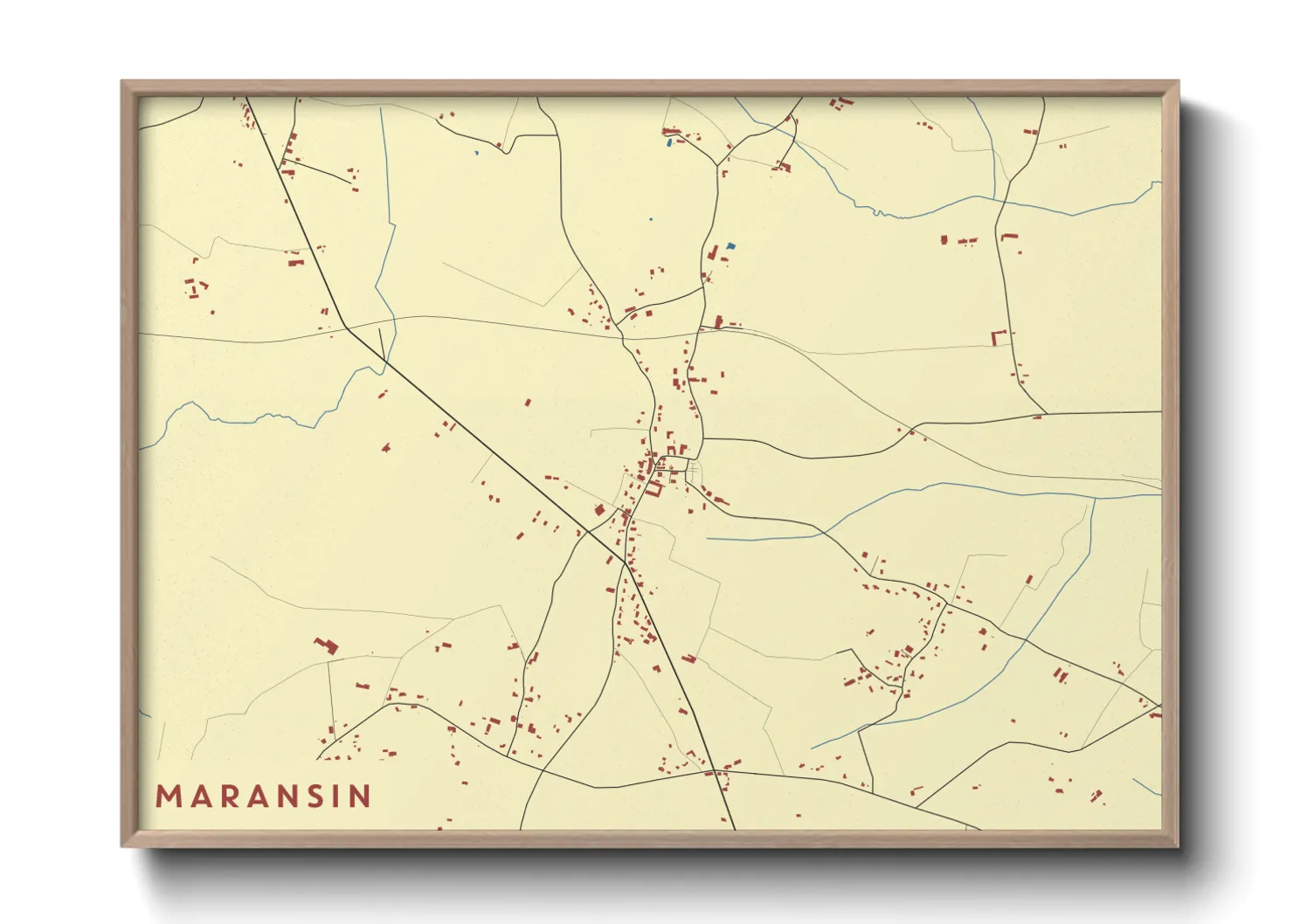 Une affiche de carte sur Maransin