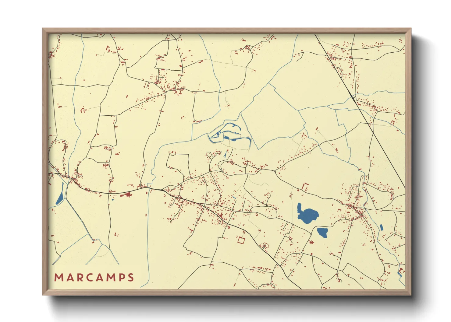 Une affiche de carte sur Marcamps
