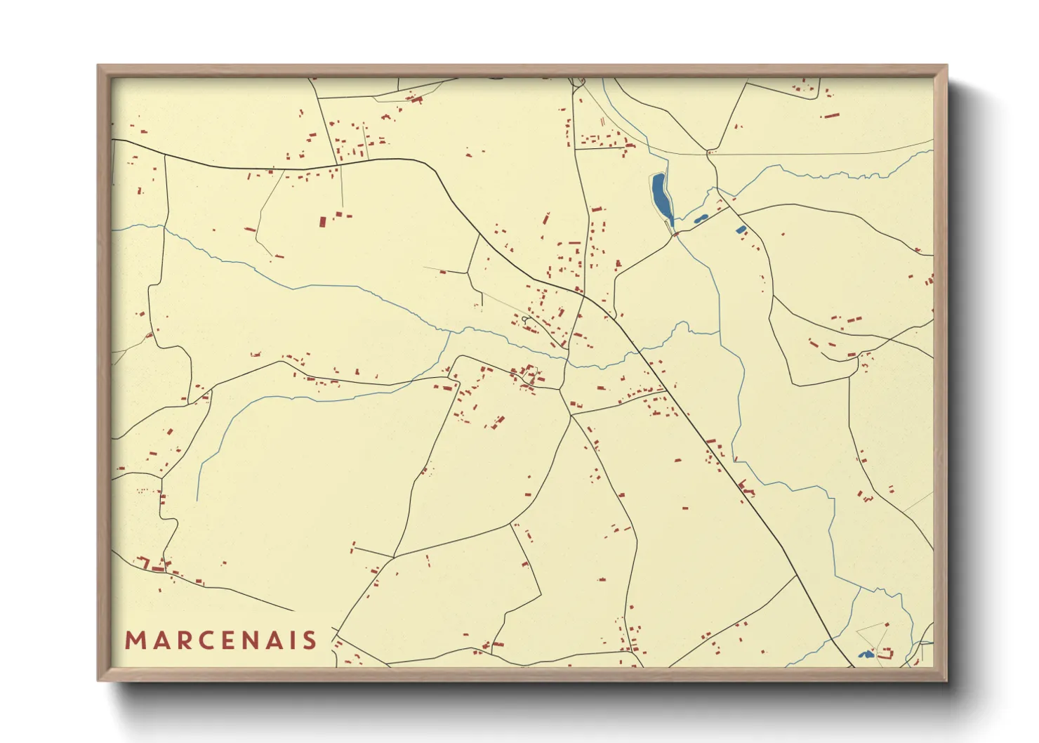 Une affiche de carte sur Marcenais