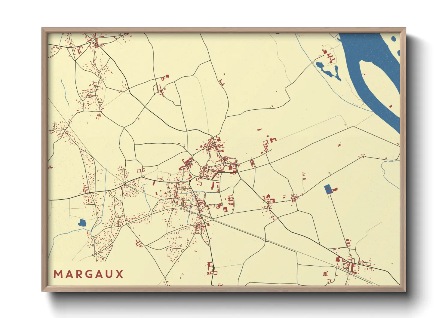 Une affiche de carte sur Margaux