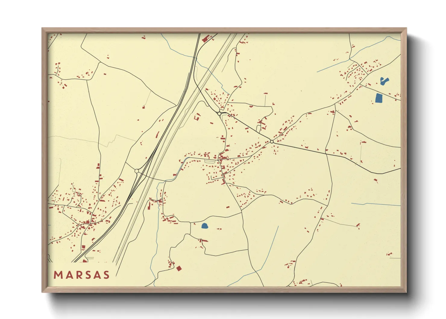 Une affiche de carte sur Marsas