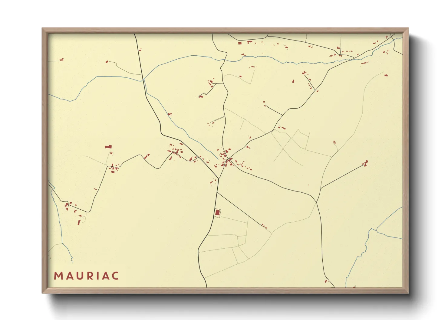 Une affiche de carte sur Mauriac