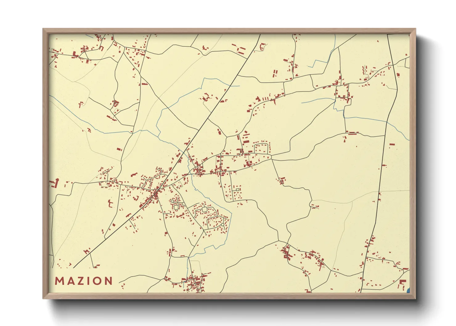 Une affiche de carte sur Mazion