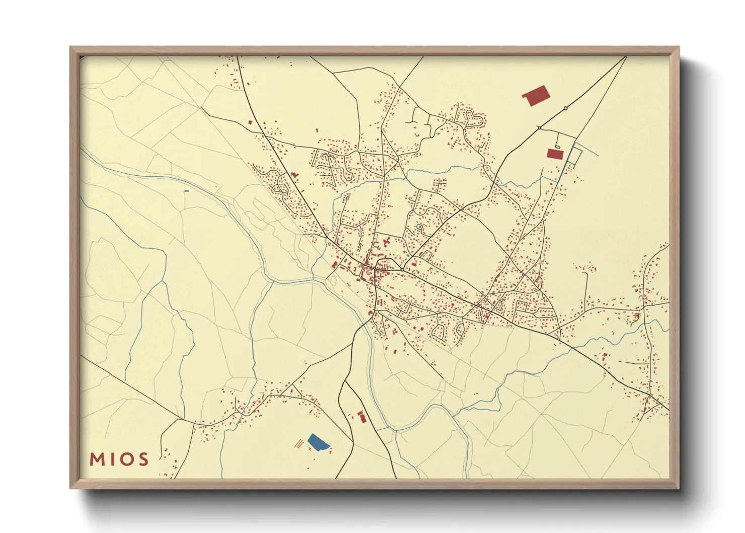 Une affiche de carte sur Mios