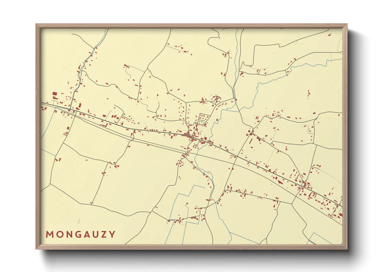 Une affiche de carte sur Mongauzy