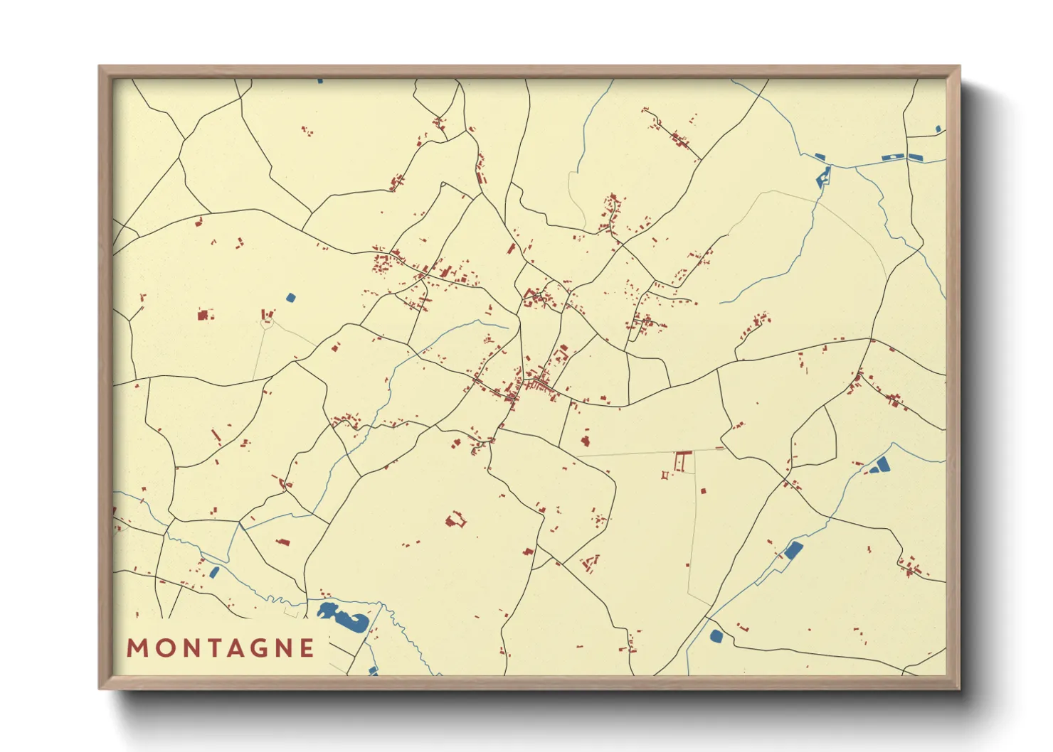 Une affiche de carte sur Montagne