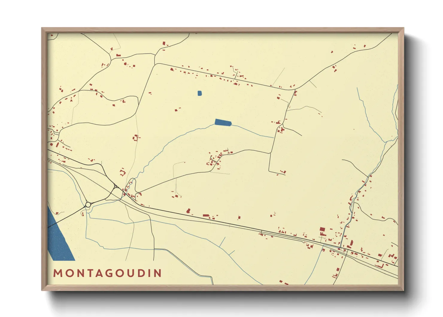 Une affiche de carte sur Montagoudin