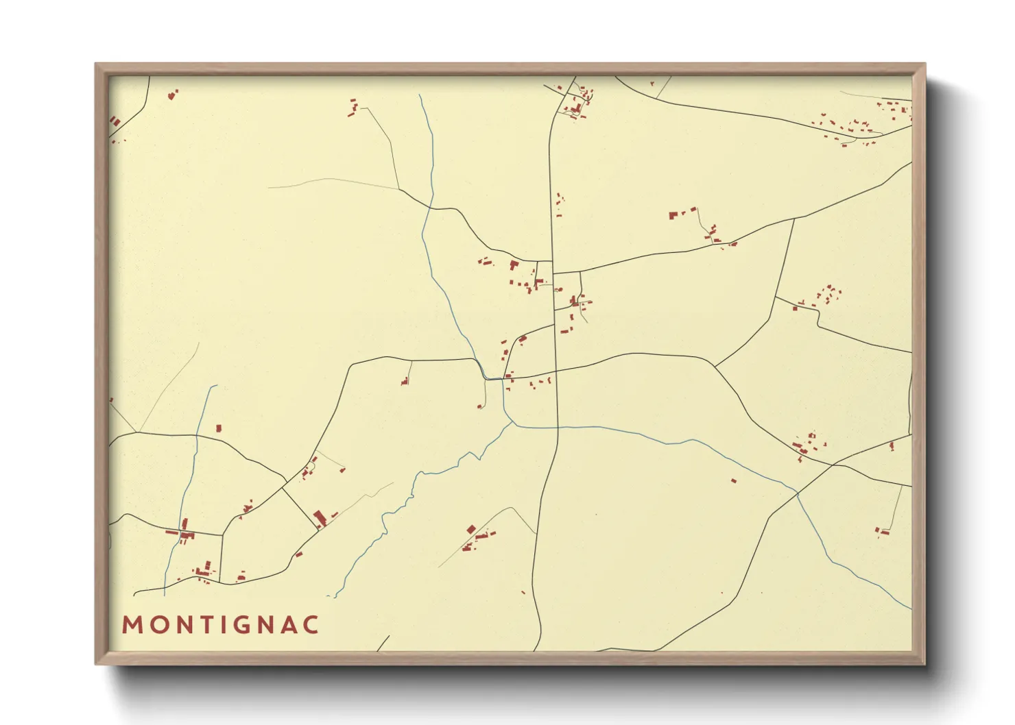 Une affiche de carte sur Montignac