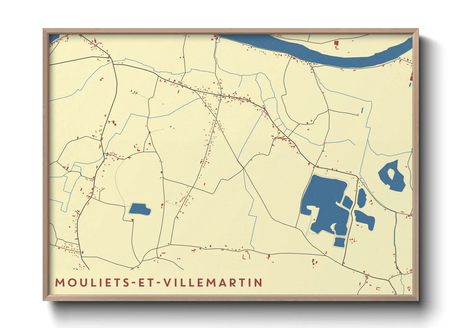 Une affiche de carte sur Mouliets-et-Villemartin