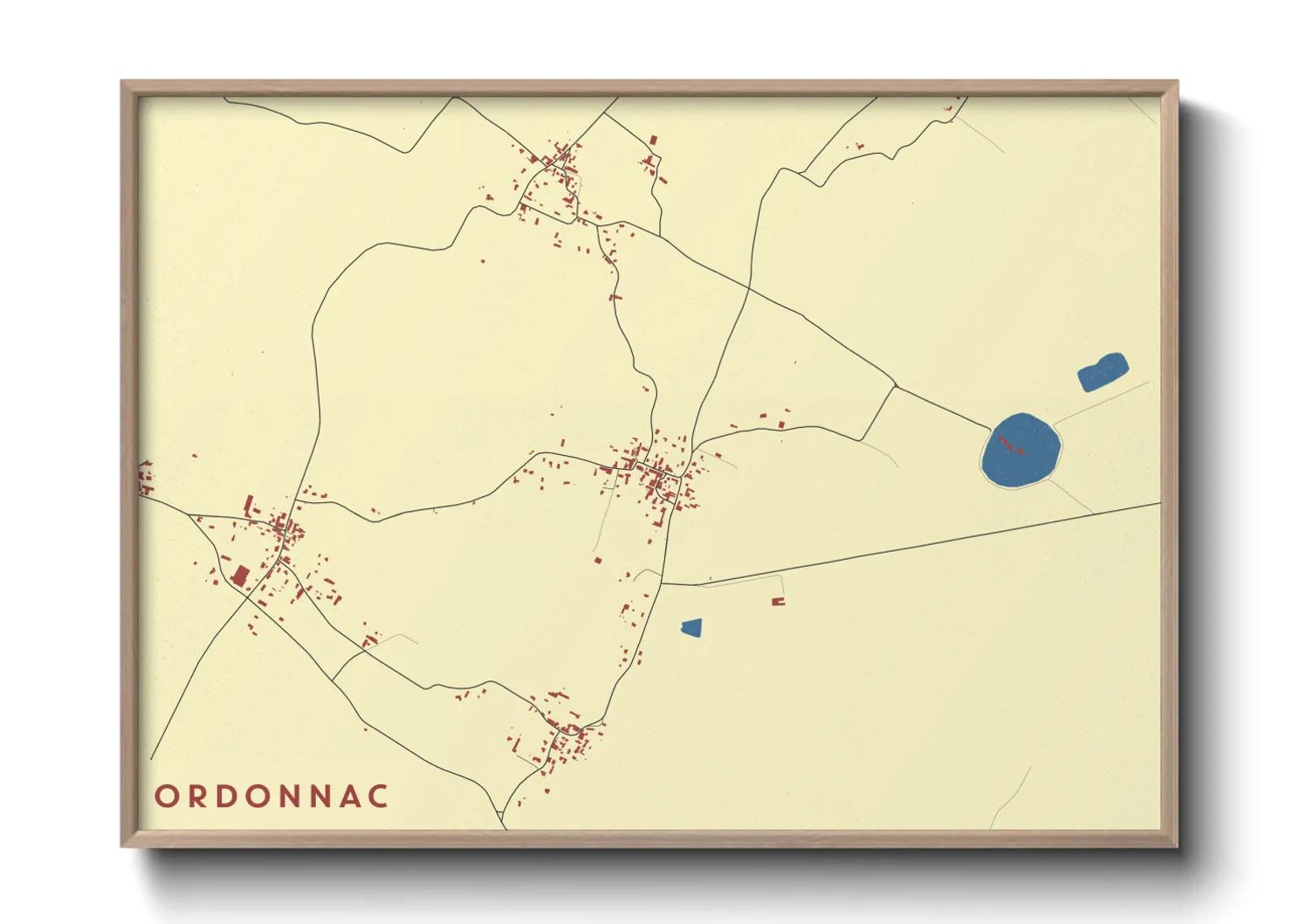 Une affiche de carte sur Ordonnac