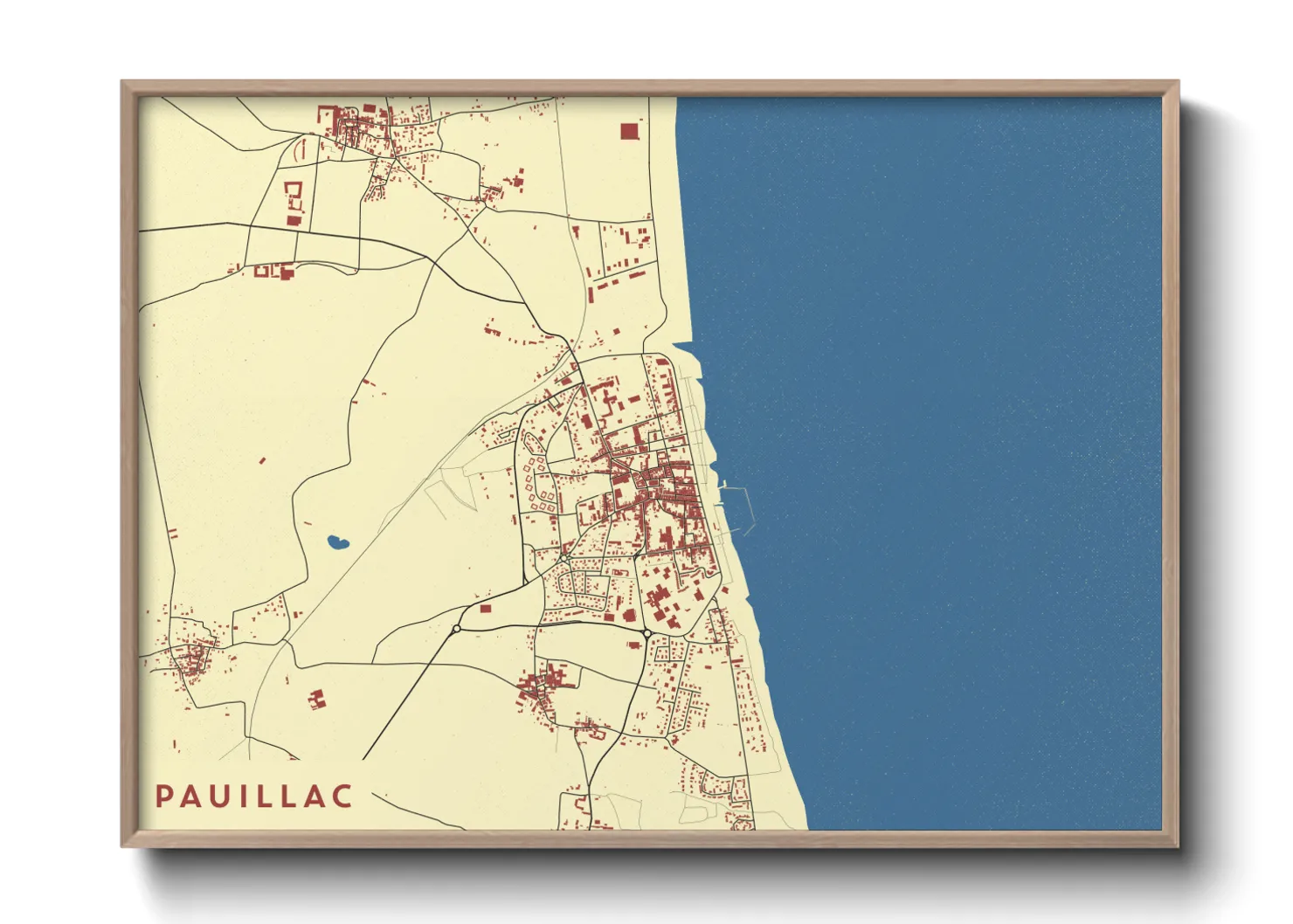Une affiche de carte sur Pauillac