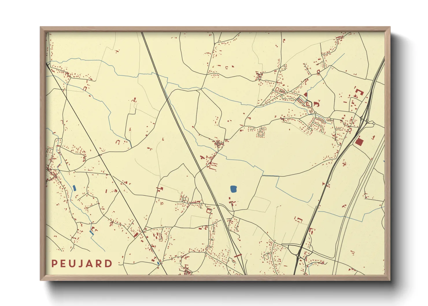 Une affiche de carte sur Peujard