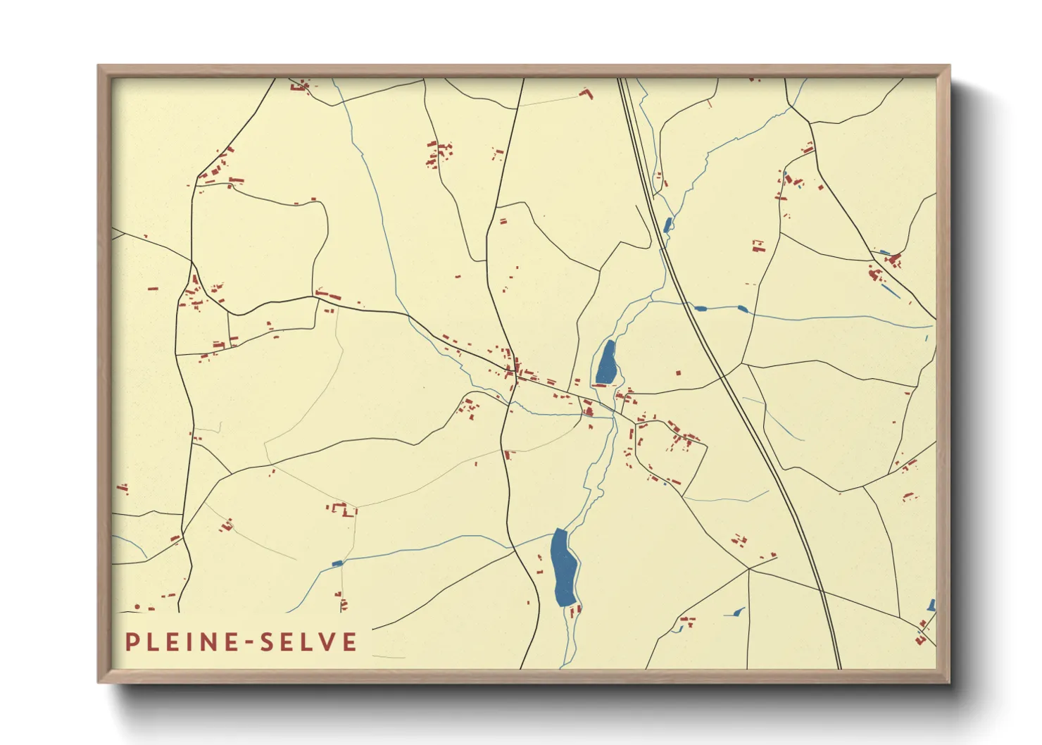 Une affiche de carte sur Pleine-Selve