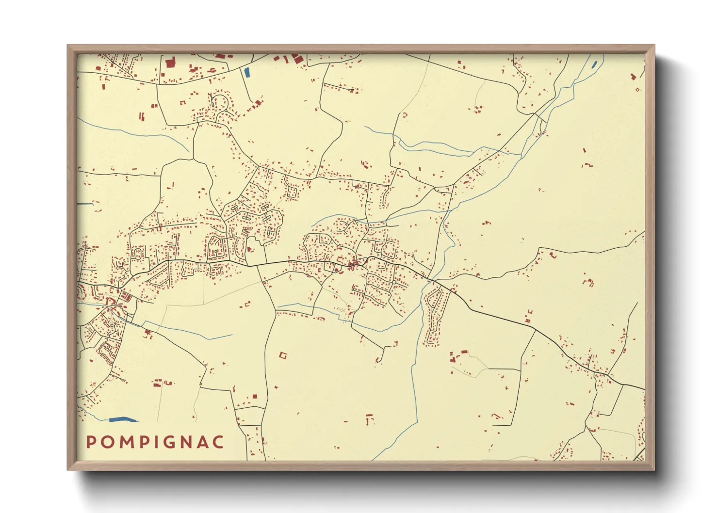 Une affiche de carte sur Pompignac