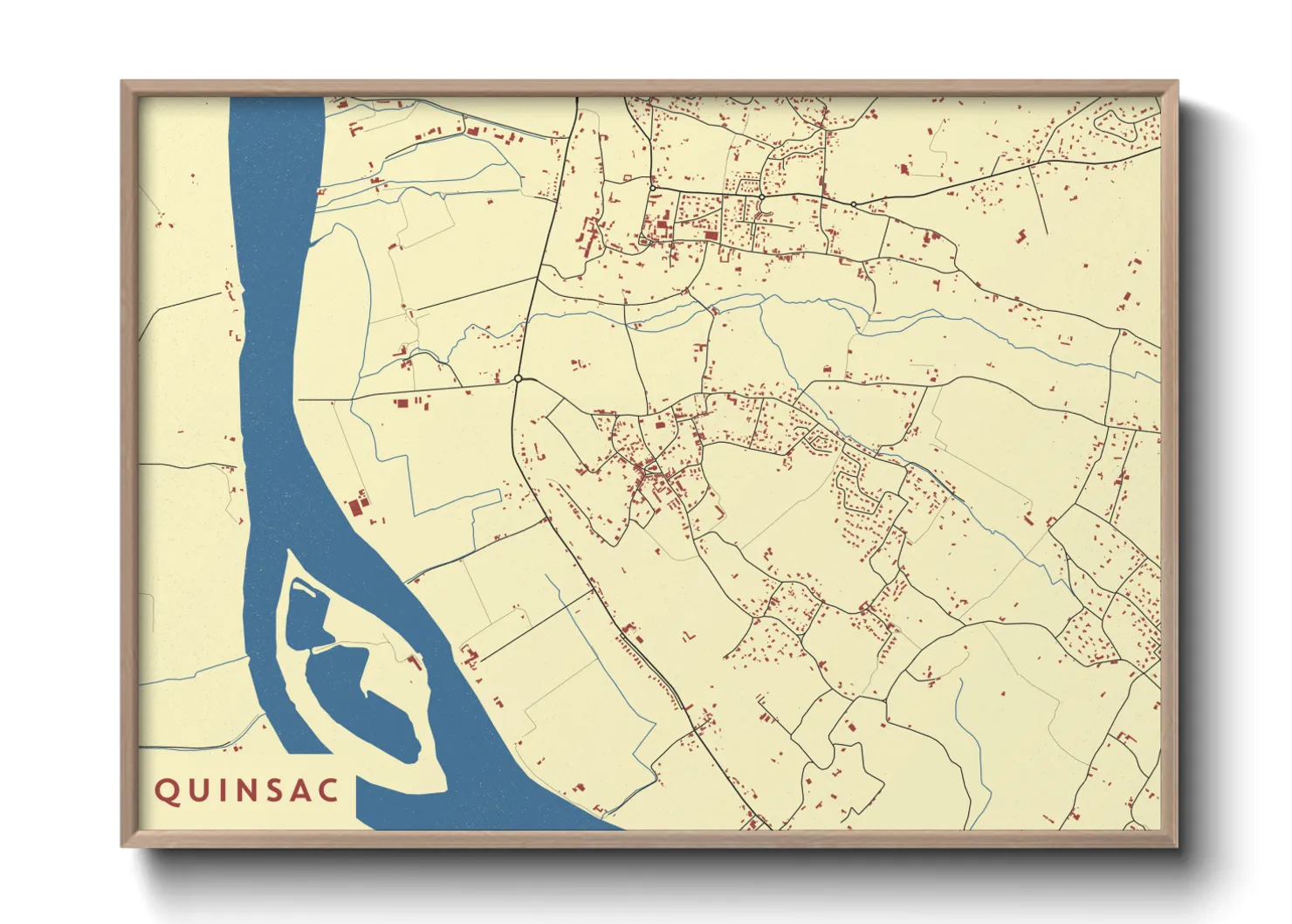 Une affiche de carte sur Quinsac