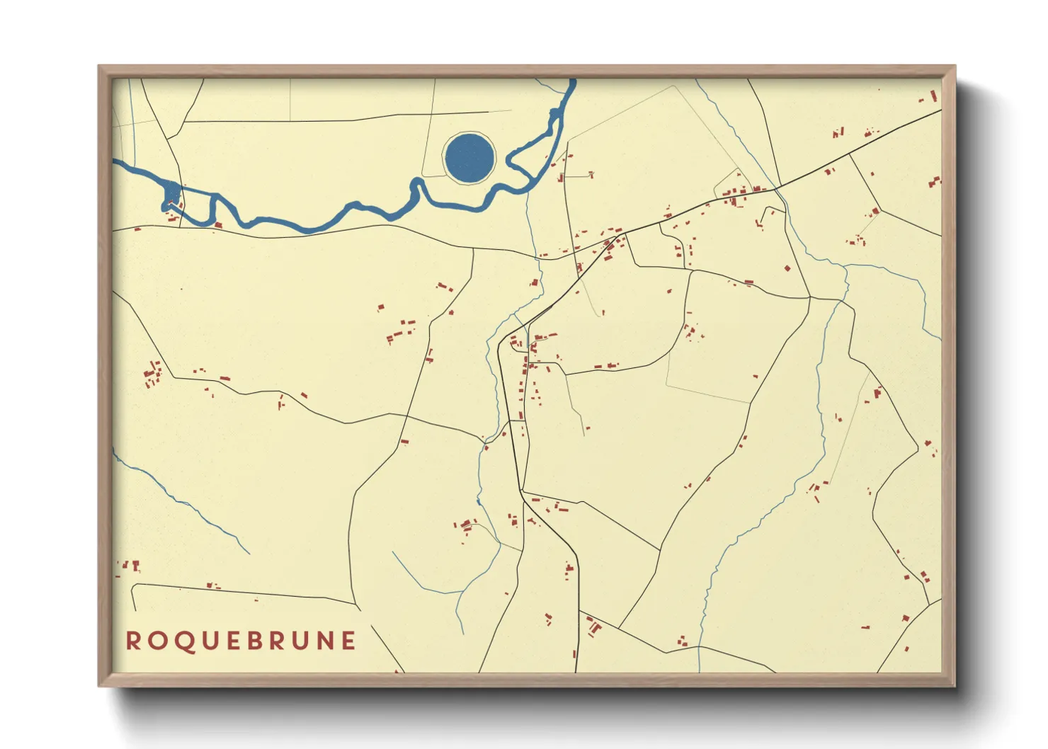 Une affiche de carte sur Roquebrune