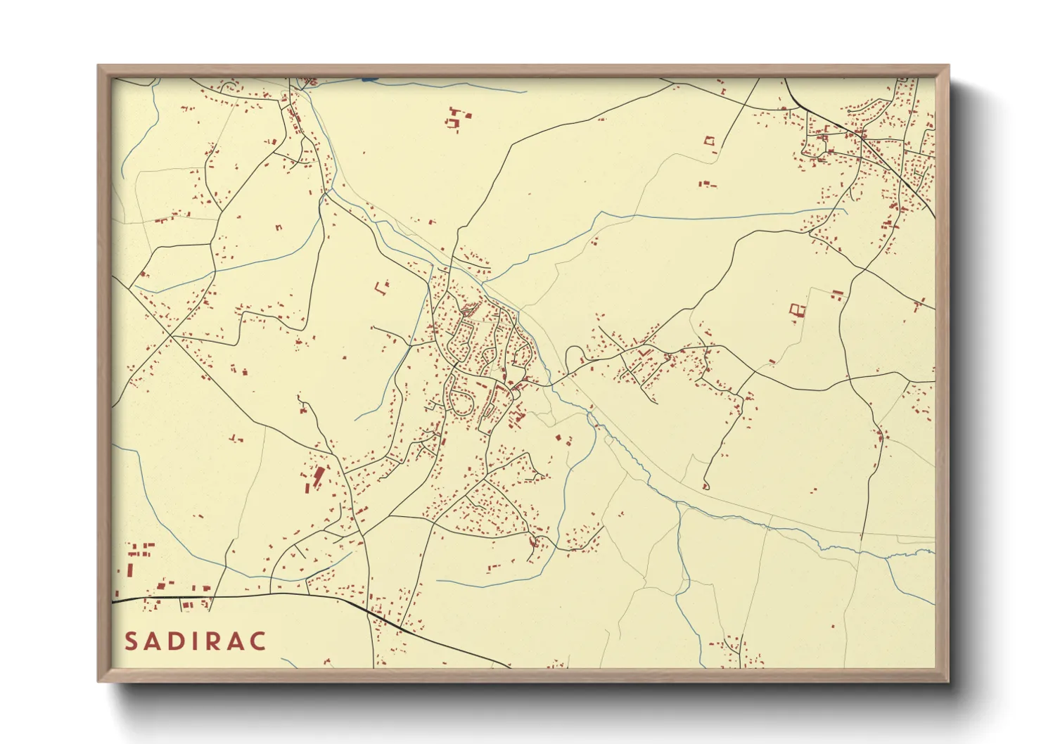 Une affiche de carte sur Sadirac