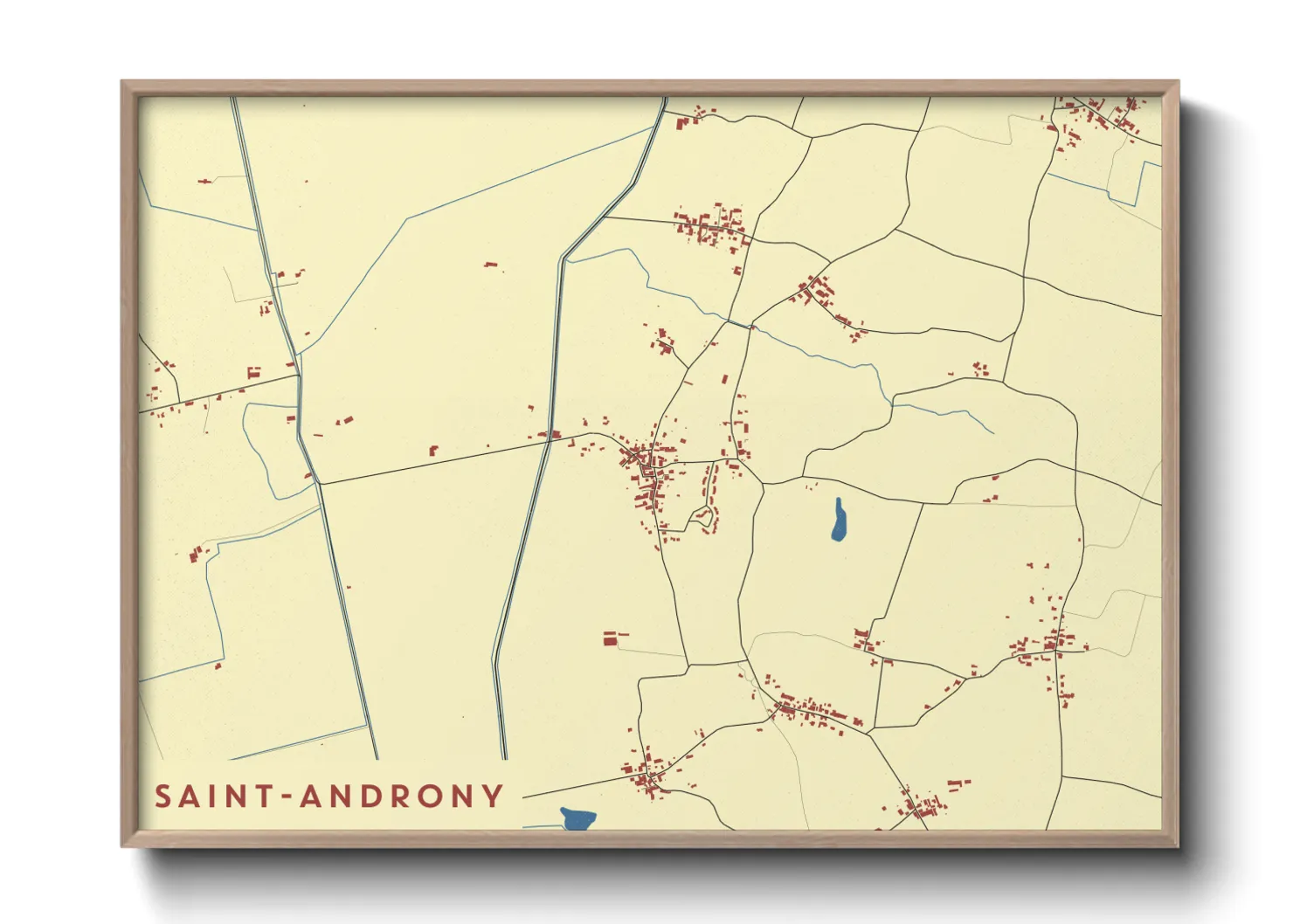 Une affiche de carte sur Saint-Androny