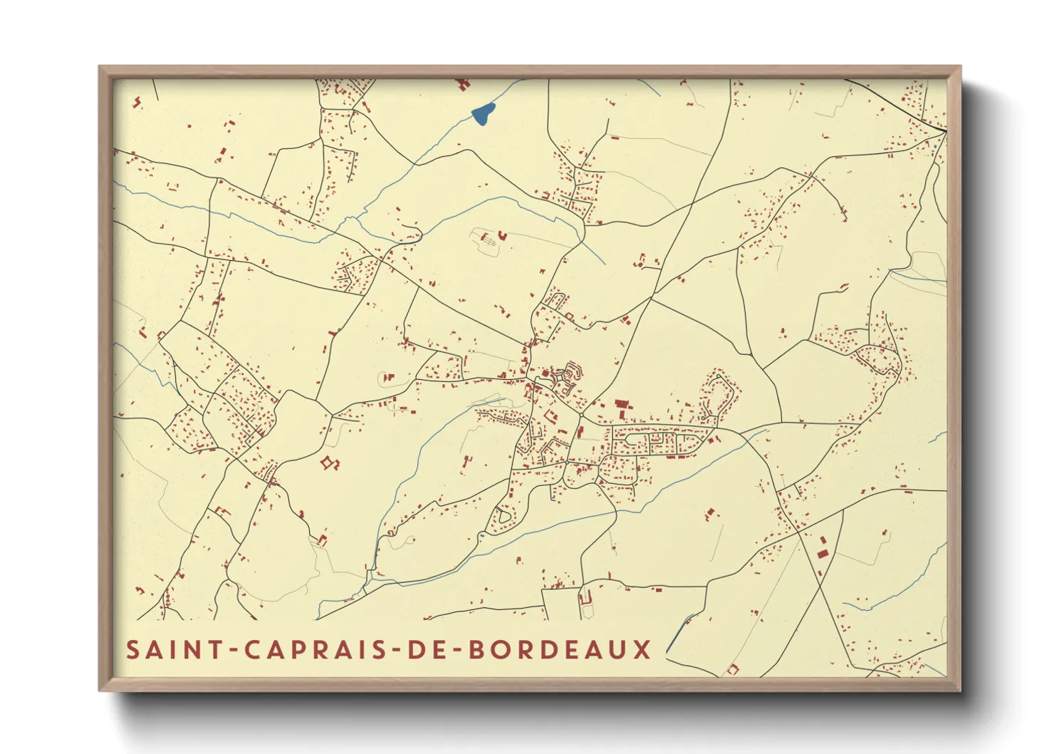 Une affiche de carte sur Saint-Caprais-de-Bordeaux
