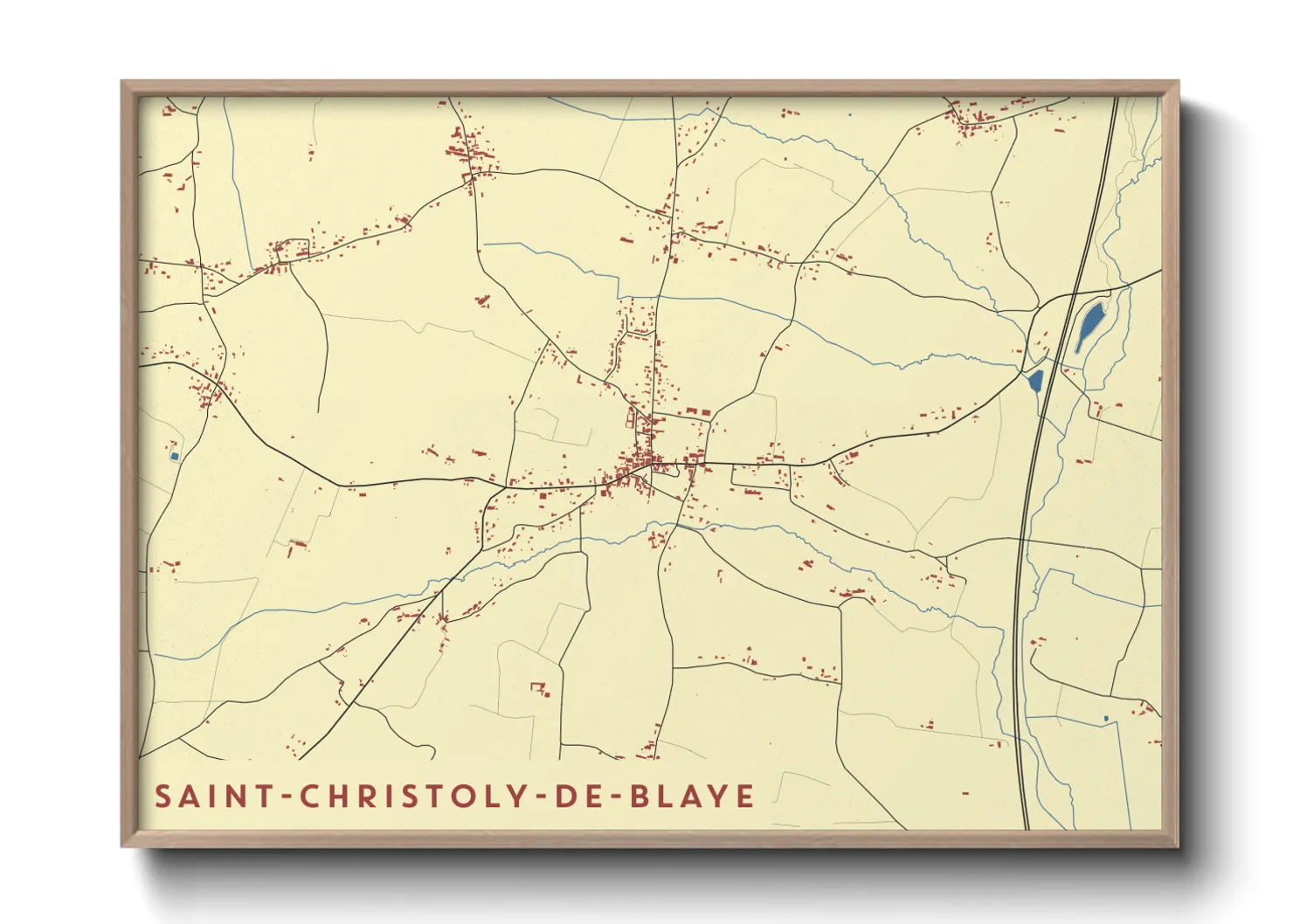 Une affiche de carte sur Saint-Christoly-de-Blaye