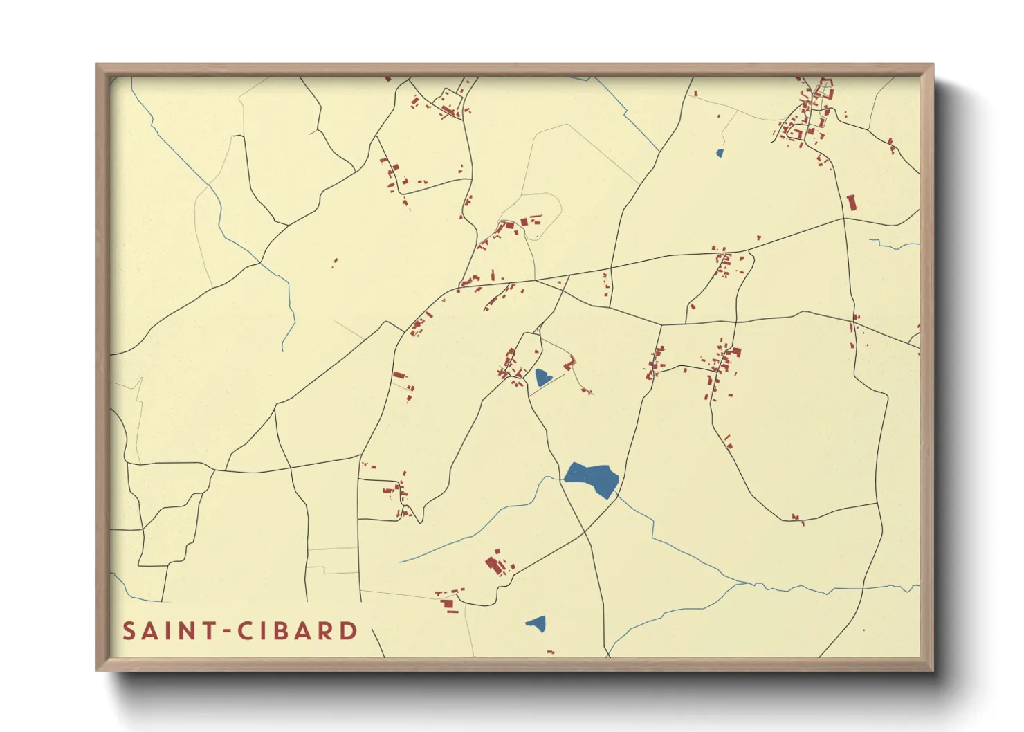 Une affiche de carte sur Saint-Cibard