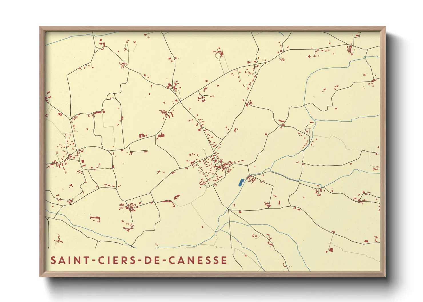 Une affiche de carte sur Saint-Ciers-de-Canesse