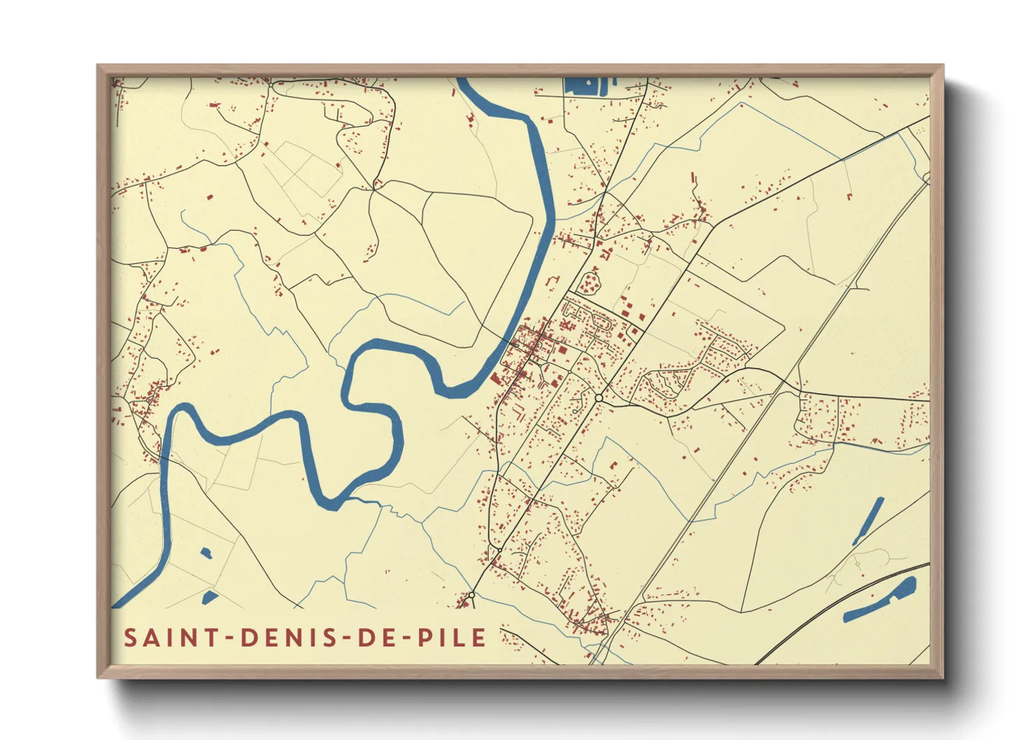 Une affiche de carte sur Saint-Denis-de-Pile