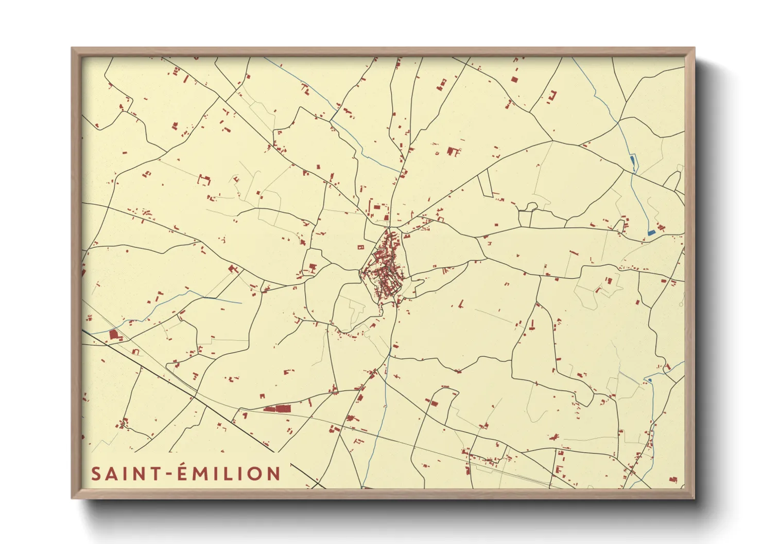 Une affiche de carte sur Saint-Émilion
