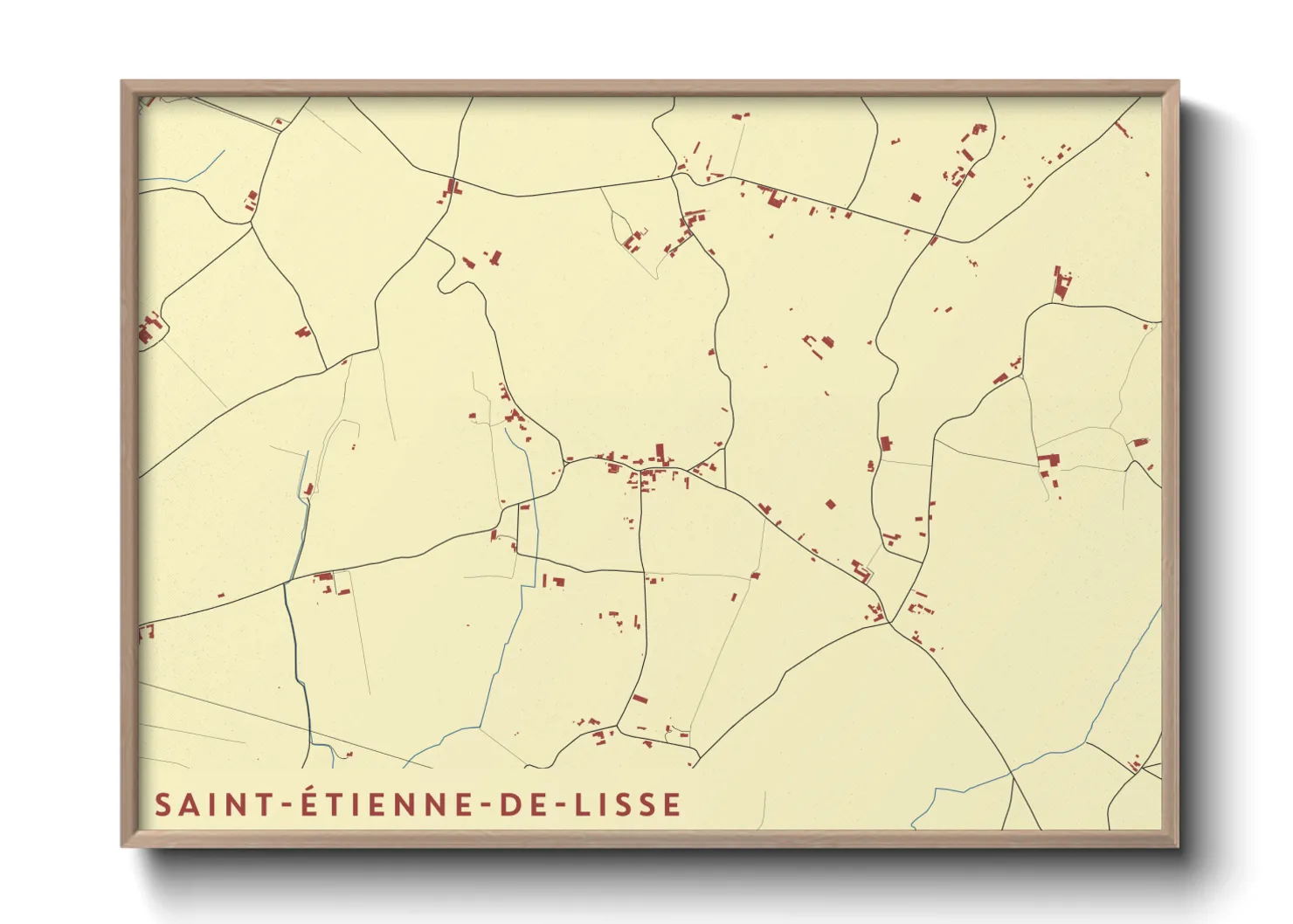 Une affiche de carte sur Saint-Étienne-de-Lisse