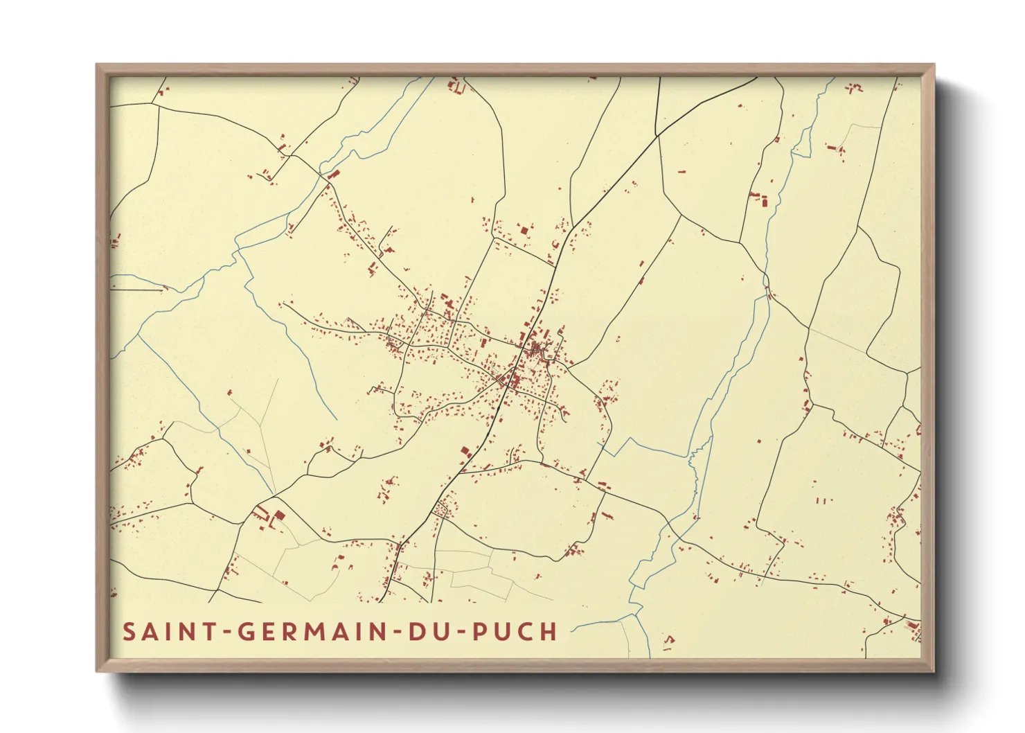 Une affiche de carte sur Saint-Germain-du-Puch