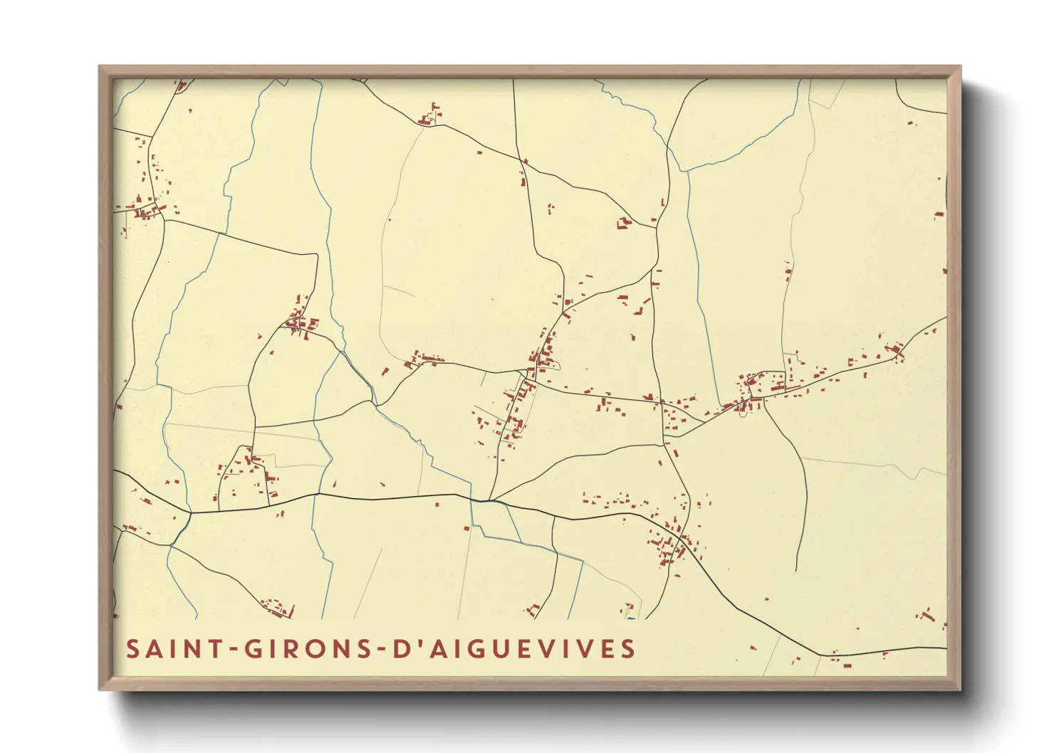 Une affiche de carte sur Saint-Girons-d'Aiguevives
