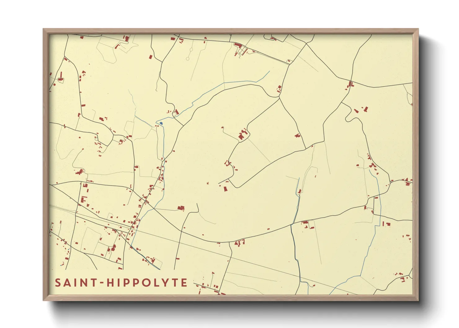 Une affiche de carte sur Saint-Hippolyte